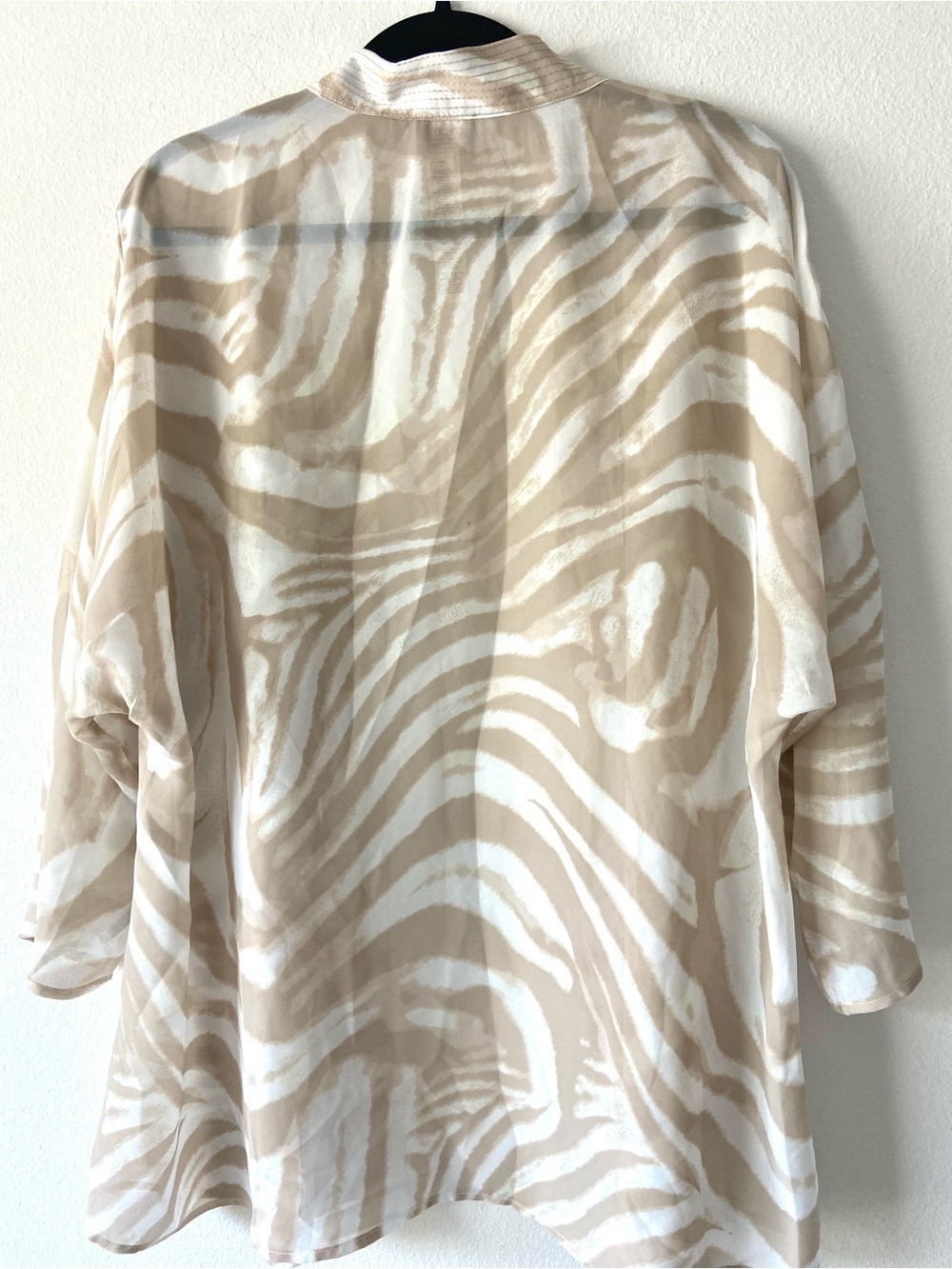 Chico’s Zebra Print Open Front Kimono Cardigan Cover Up Size 3 - Picture 8 of 9